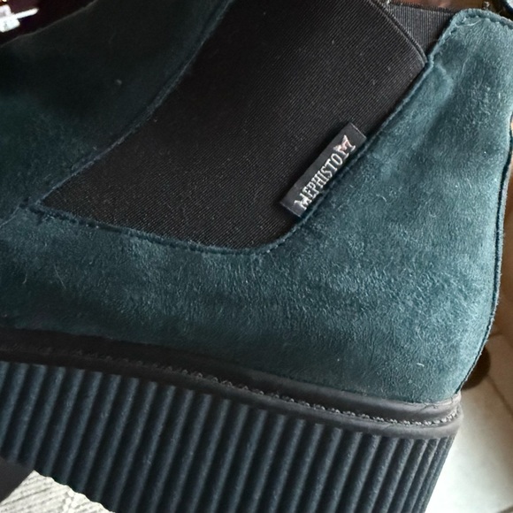 Mephisto Emie Chelsea Bootie Dark Teal Suede Pull Tab Sz 7.5 - Picture 2 of 12